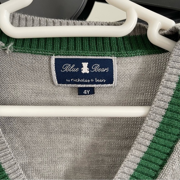 👗 EEUC BLUE BEAR 4T TODDLER GIRL CARDIGAN GREY / GREEN PREPPY NICHOLAS & BEARS - Picture 6 of 6